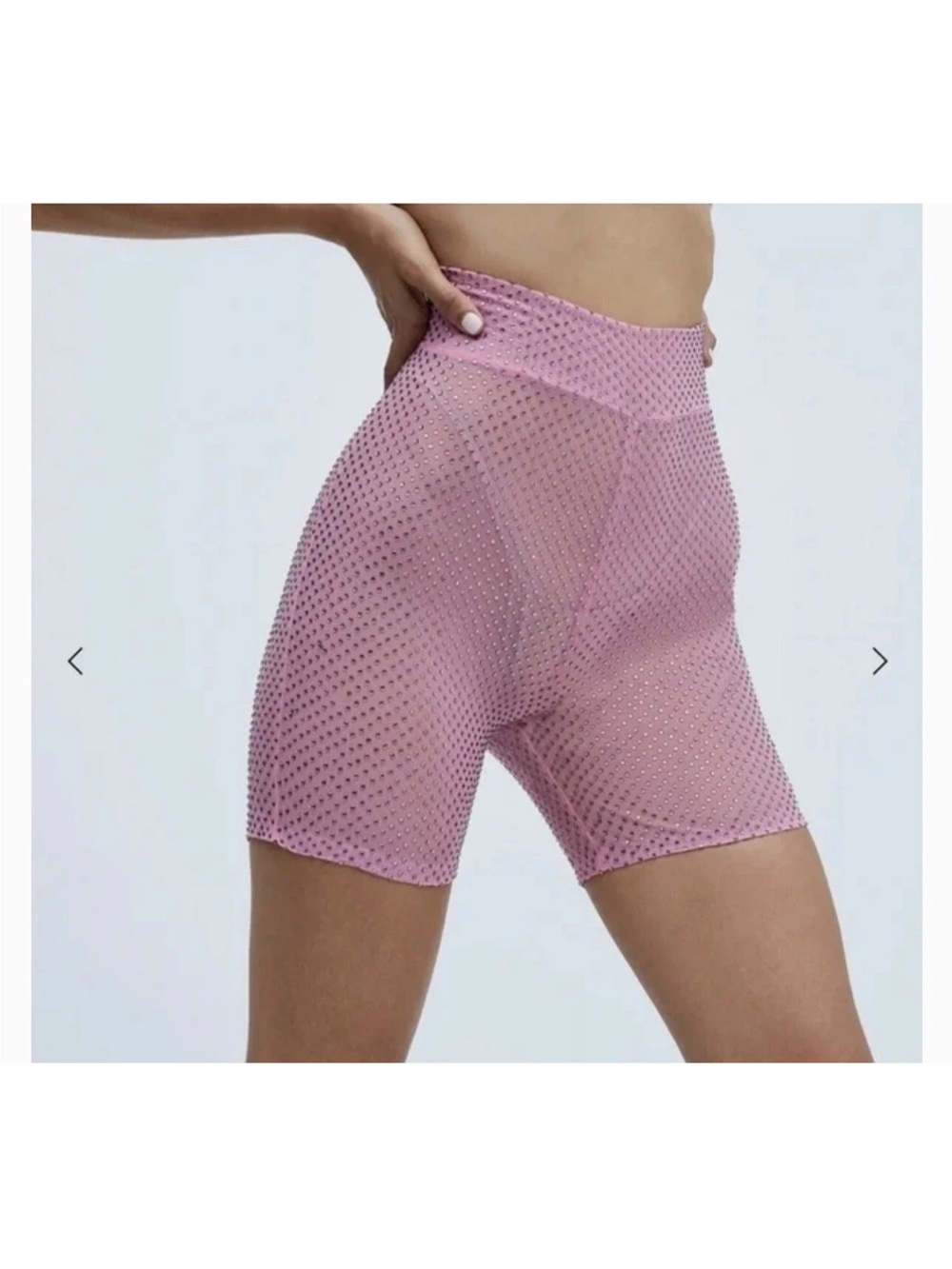 For Love and Lemons Kiara Mesh Biker Shorts NEW NWT Pink small